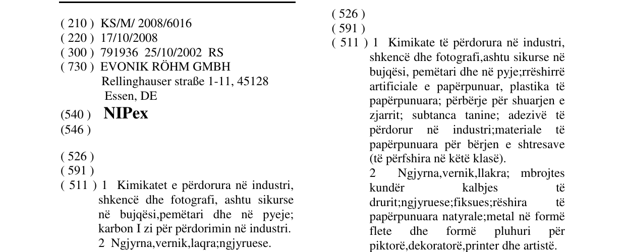 Zëri i markës NIPex në buletin