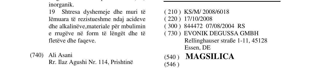 Zëri i markës MAGSILICA në buletin