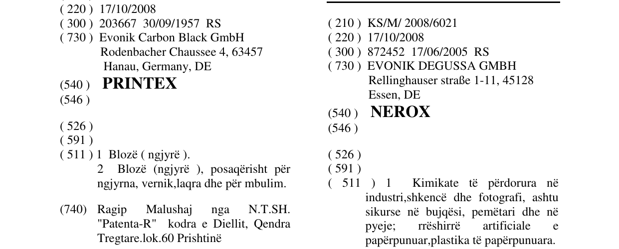Zëri i markës NEROX në buletin