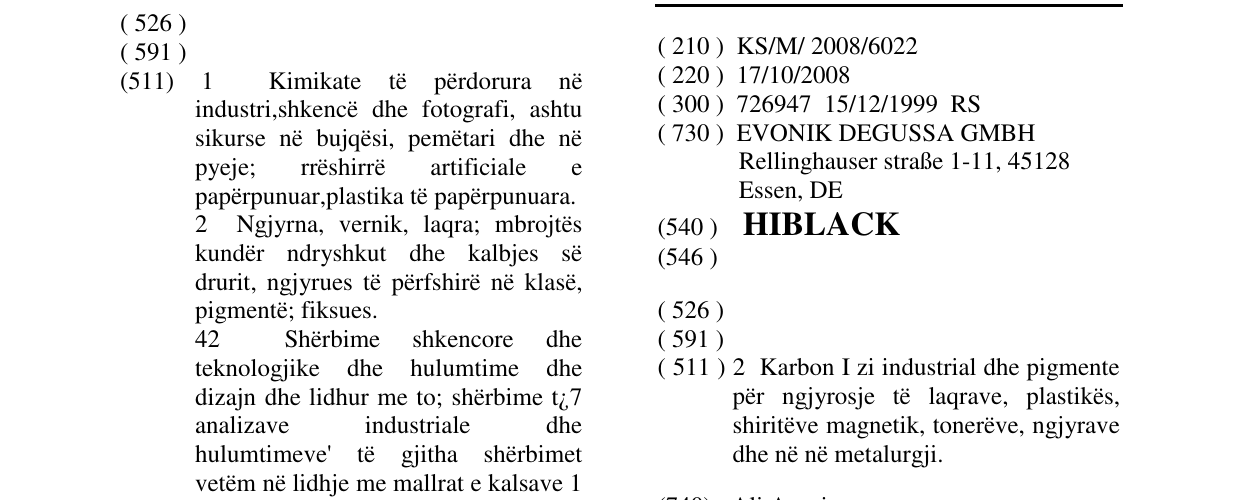 Zëri i markës HIBLACK në buletin