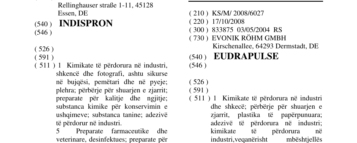 Zëri i markës EUDRAPULSE në buletin