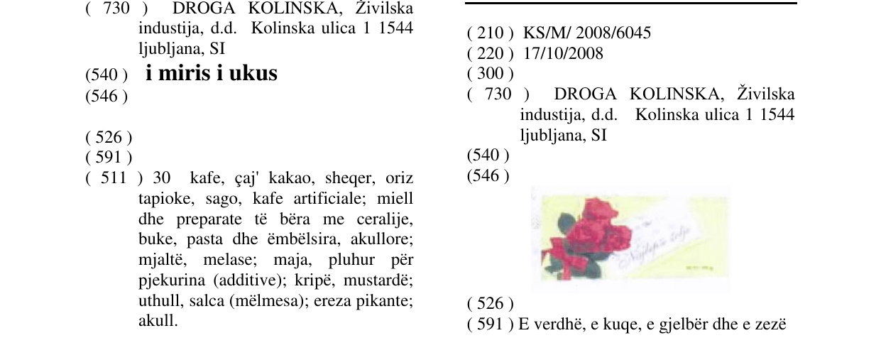 Zëri i markës Markë figurative në buletin