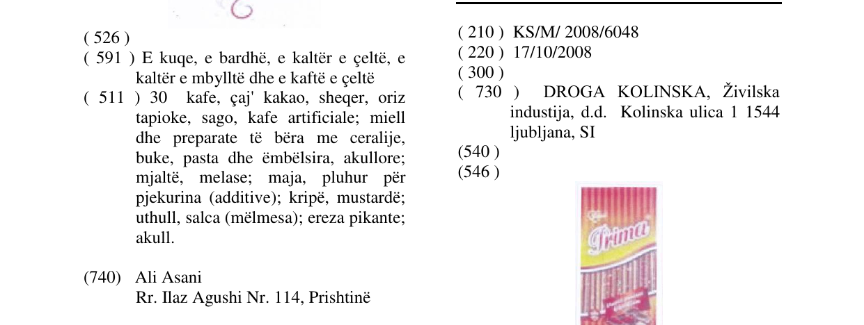 Zëri i markës PRIMA në buletin