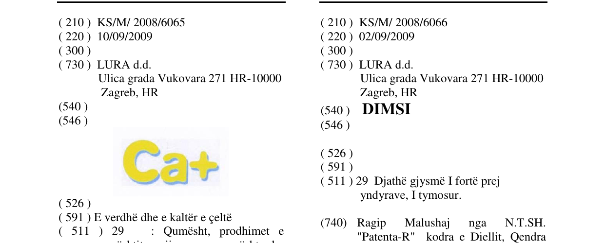 Zëri i markës DIMSI në buletin