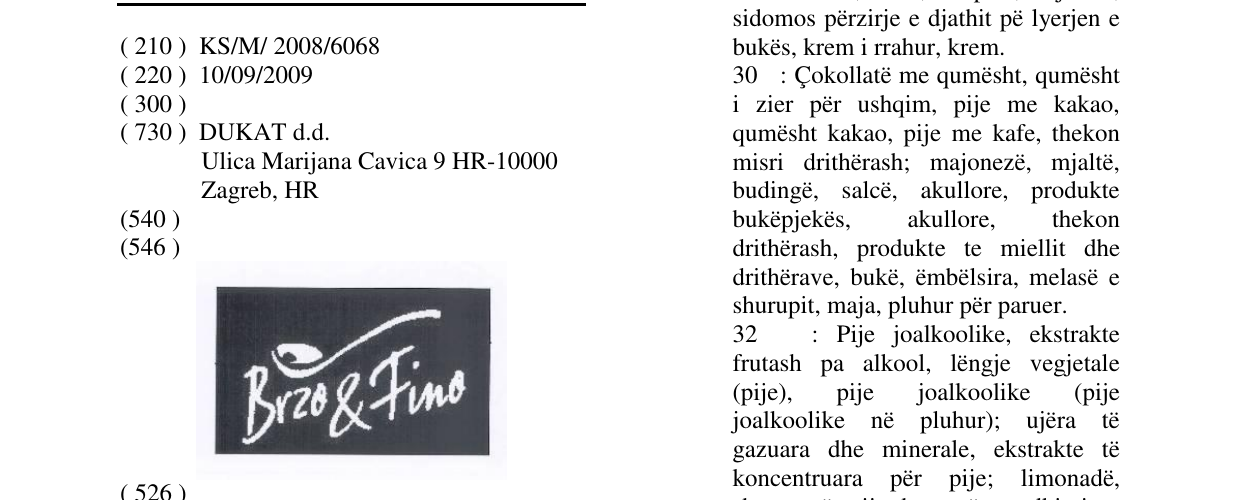 Zëri i markës BRZO & FINO në buletin