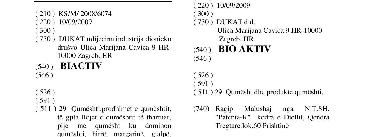 Zëri i markës BIACTIV në buletin