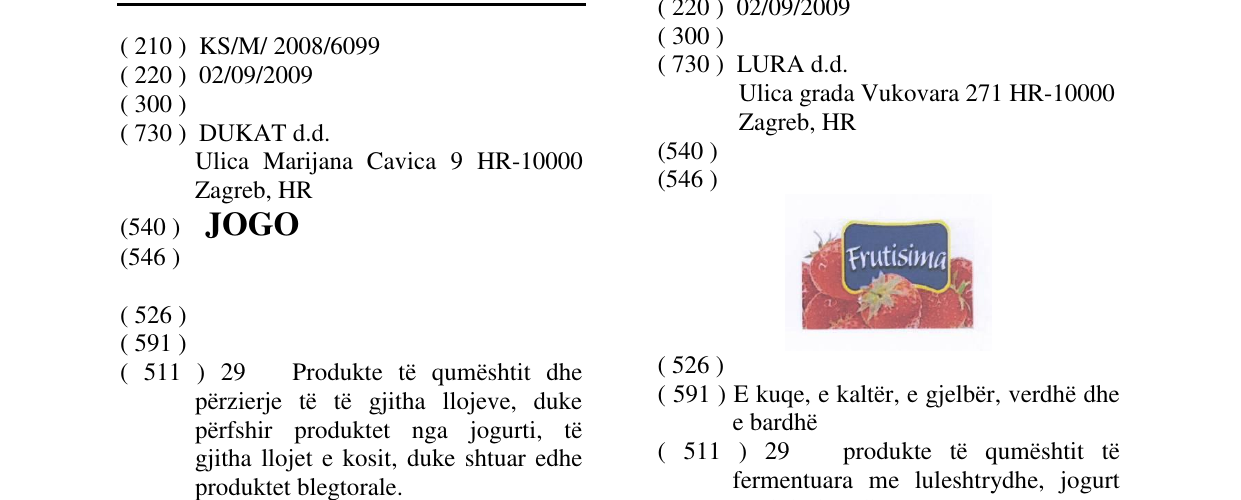 Zëri i markës JOGO në buletin