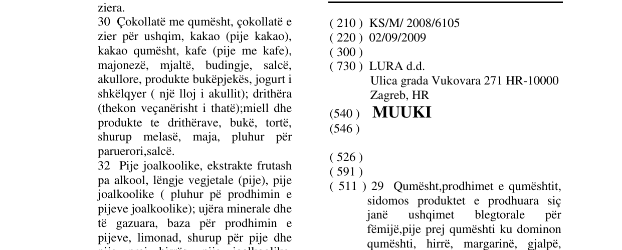 Zëri i markës MUUKI në buletin