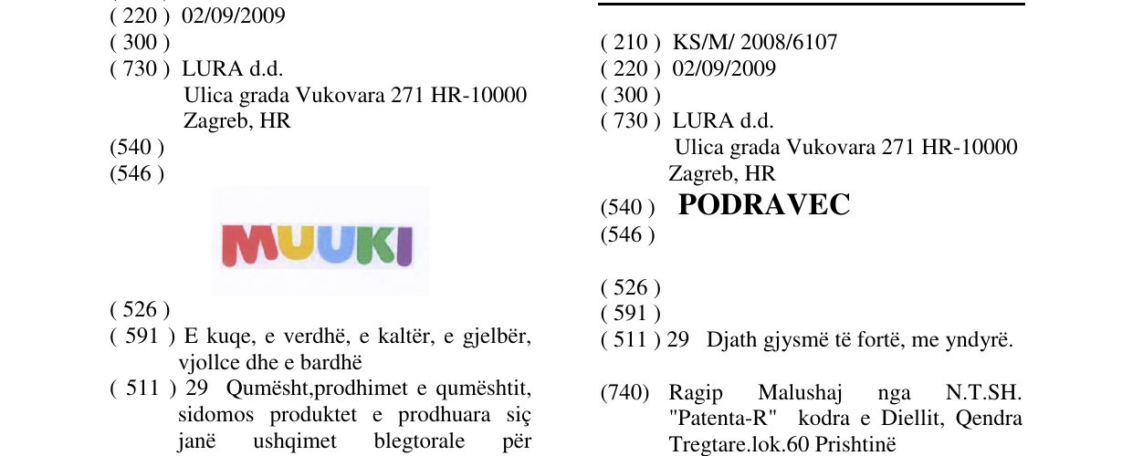 Zëri i markës PODRAVEC në buletin