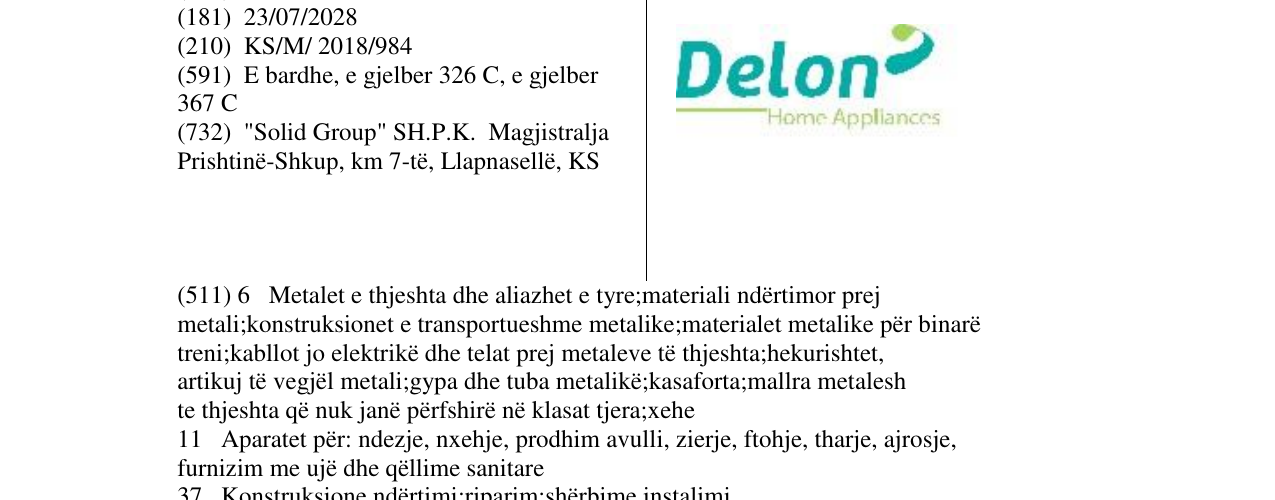 Zëri i markës Delon në buletin
