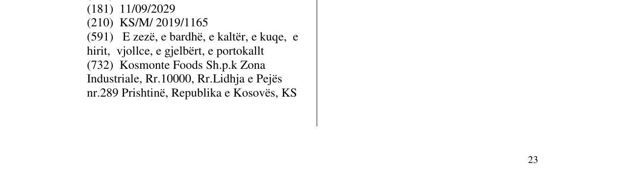 Zëri i markës Rita në buletin