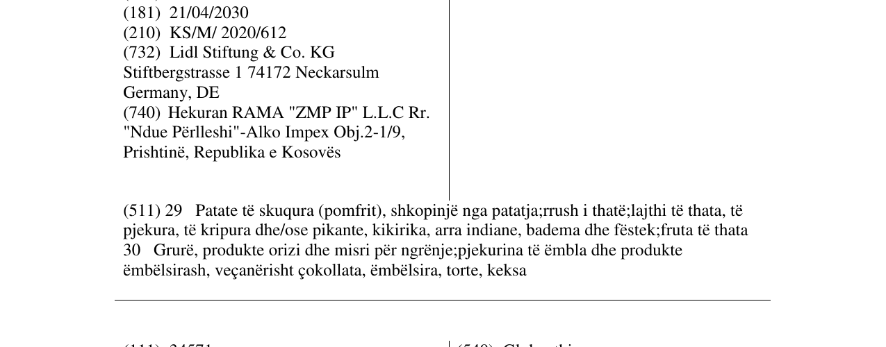 Zëri i markës Bellona në buletin