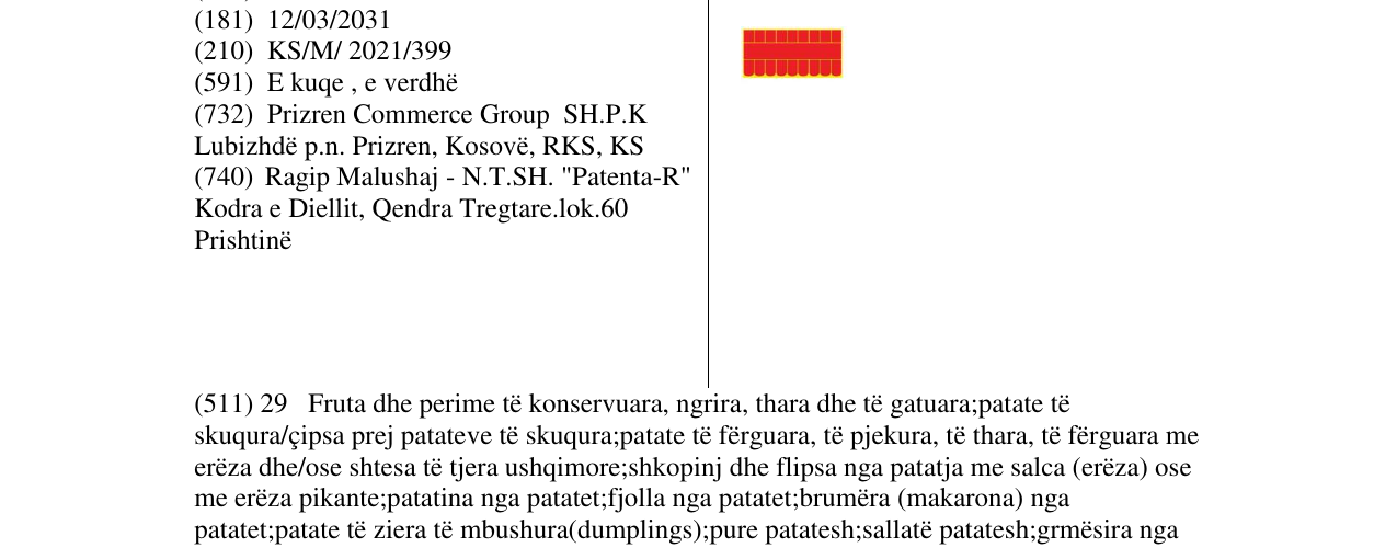 Zëri i markës cips në buletin