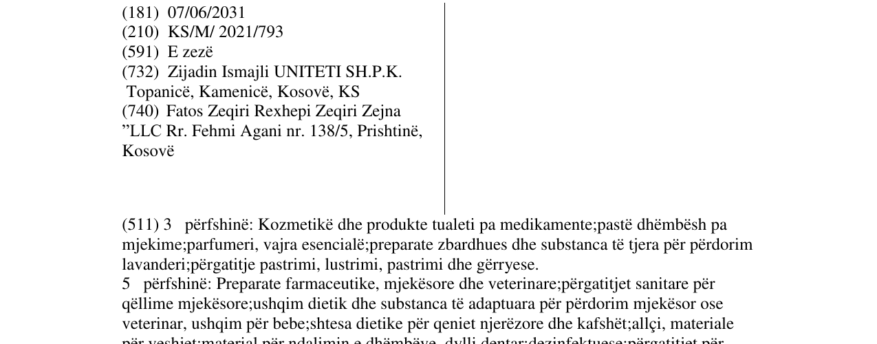 Zëri i markës T I N A në buletin