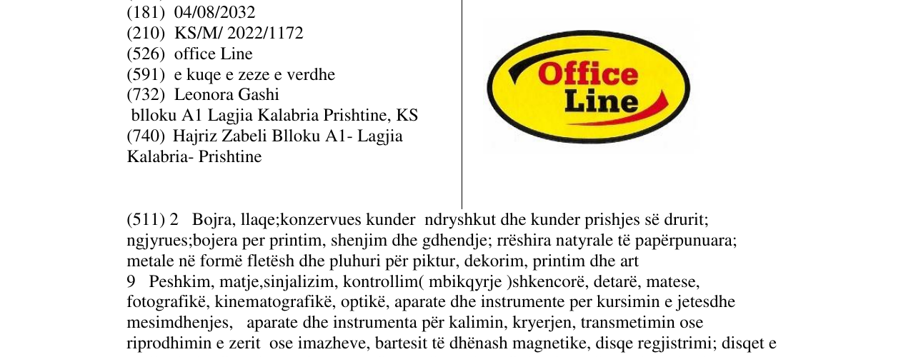 Zëri i markës Office Line në buletin