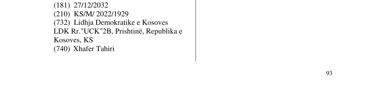 Zëri i markës Lidhja Demokratike në buletin