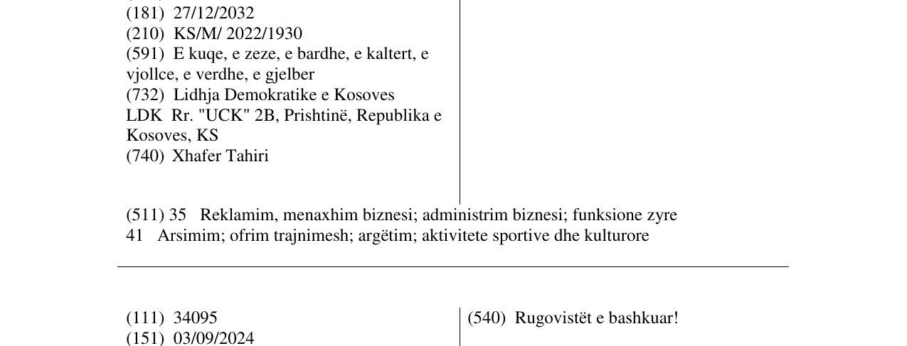 Zëri i markës Lidhja për të ardhmen! në buletin