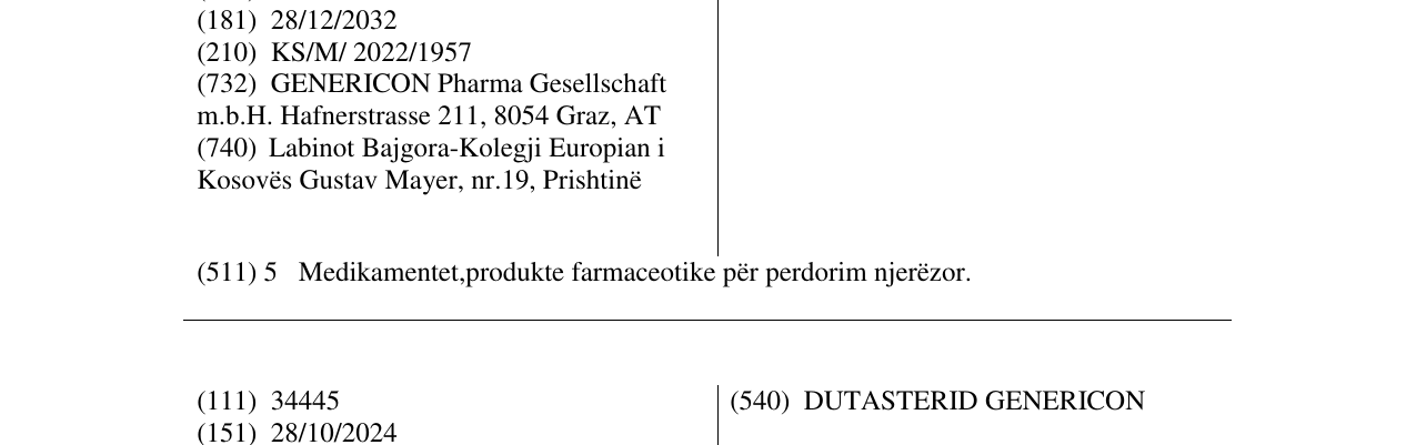 Zëri i markës LEVOGEN në buletin