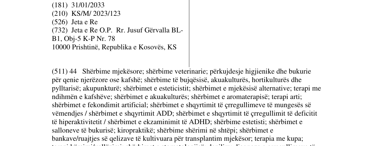 Zëri i markës Jeta e Re në buletin