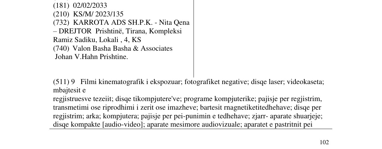 Zëri i markës KARROTA në buletin