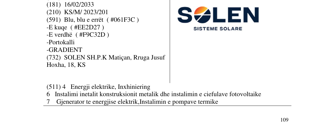Zëri i markës SOLEN në buletin