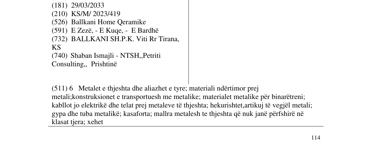 Zëri i markës Ballkani Home Qeramike në buletin