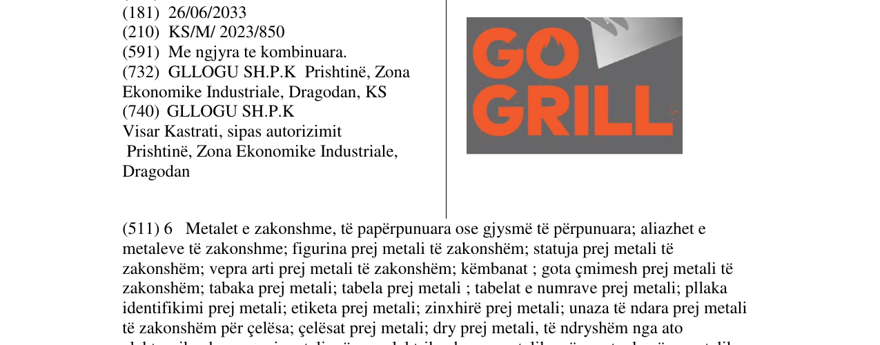 Zëri i markës GO GRILL në buletin