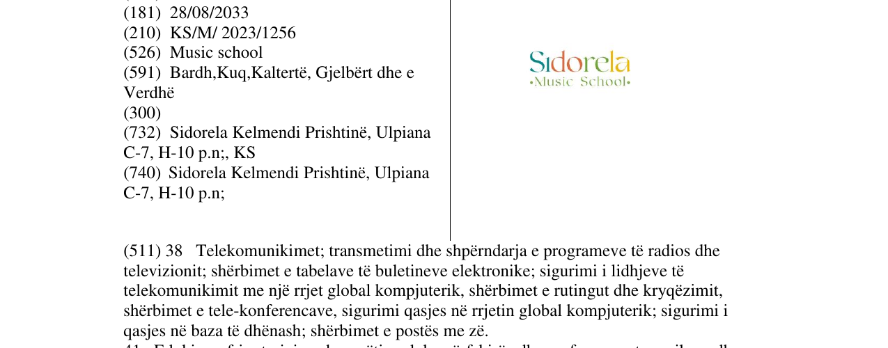 Zëri i markës Sidorela në buletin