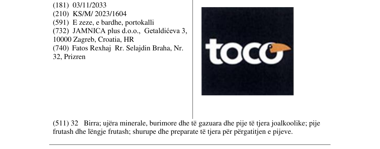 Zëri i markës toco në buletin