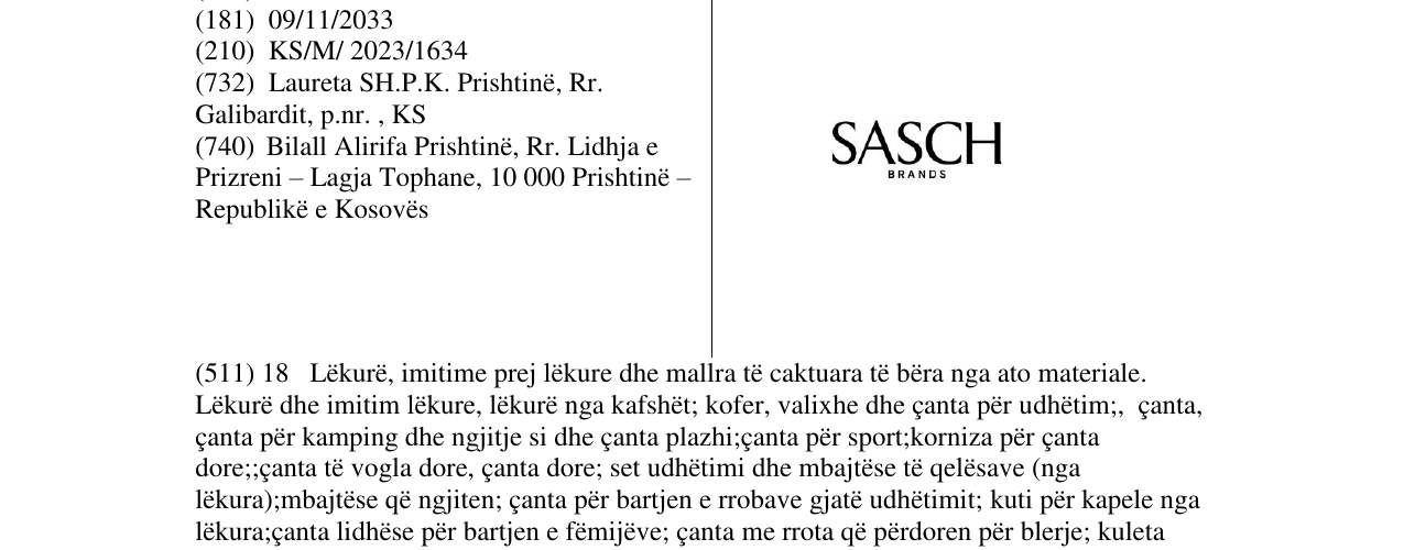 Zëri i markës SASCH BRAND në buletin