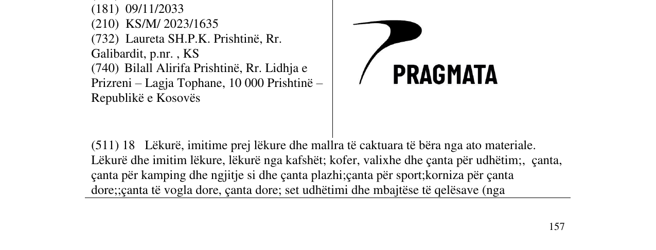 Zëri i markës PRAGMATA në buletin