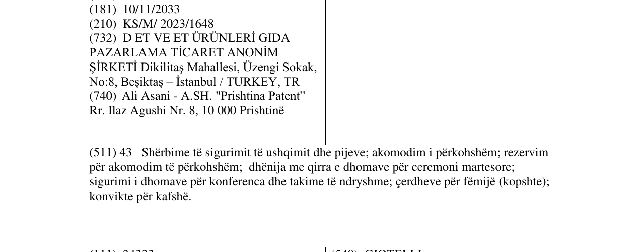 Zëri i markës SALTBAE në buletin