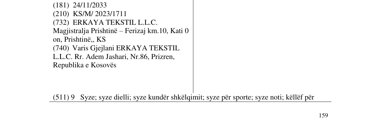 Zëri i markës GIOTELLI në buletin