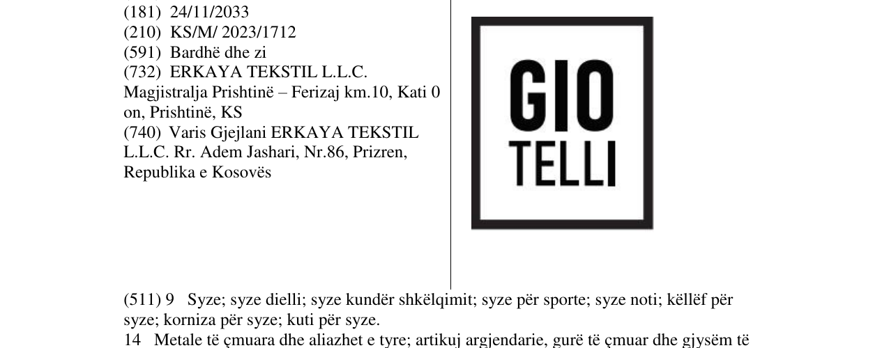 Zëri i markës GIO TELLI në buletin