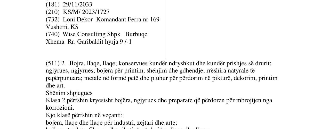 Zëri i markës LONI DEKOR në buletin
