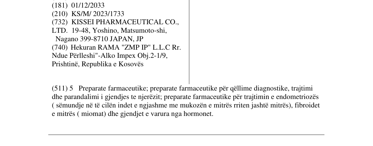Zëri i markës YSELTY në buletin