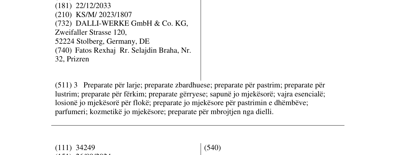 Zëri i markës Lasan në buletin