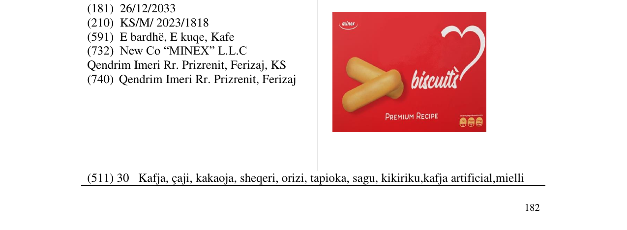 Zëri i markës biscuits në buletin