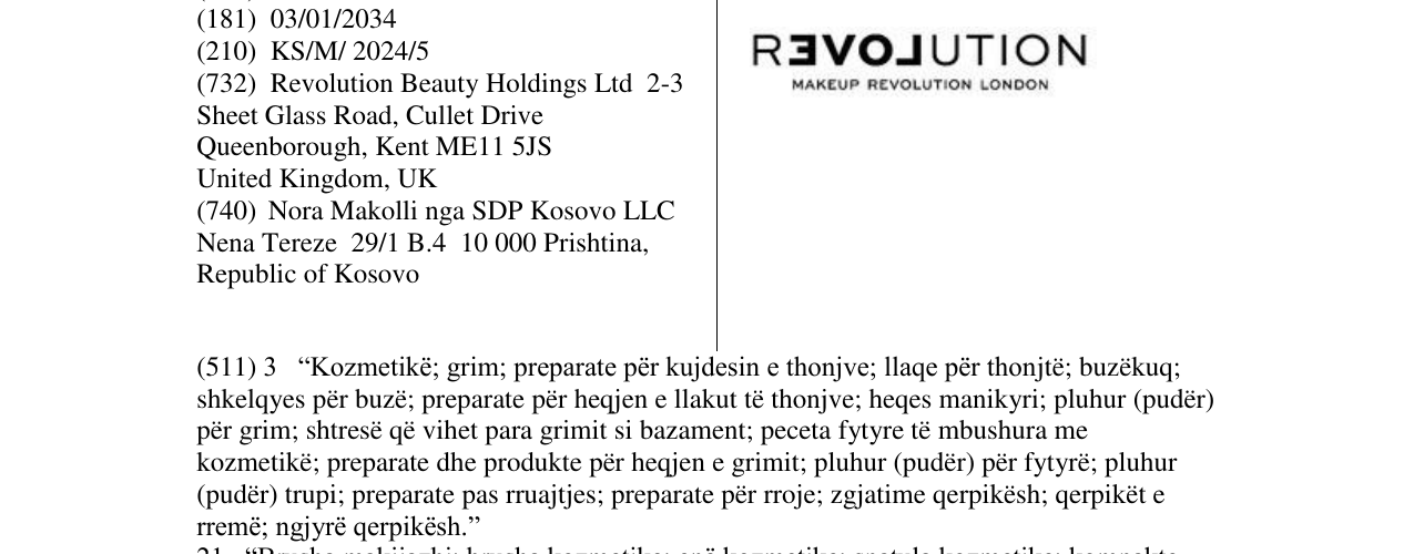 Zëri i markës REVOLUTION MIRROR MAKE UP në buletin