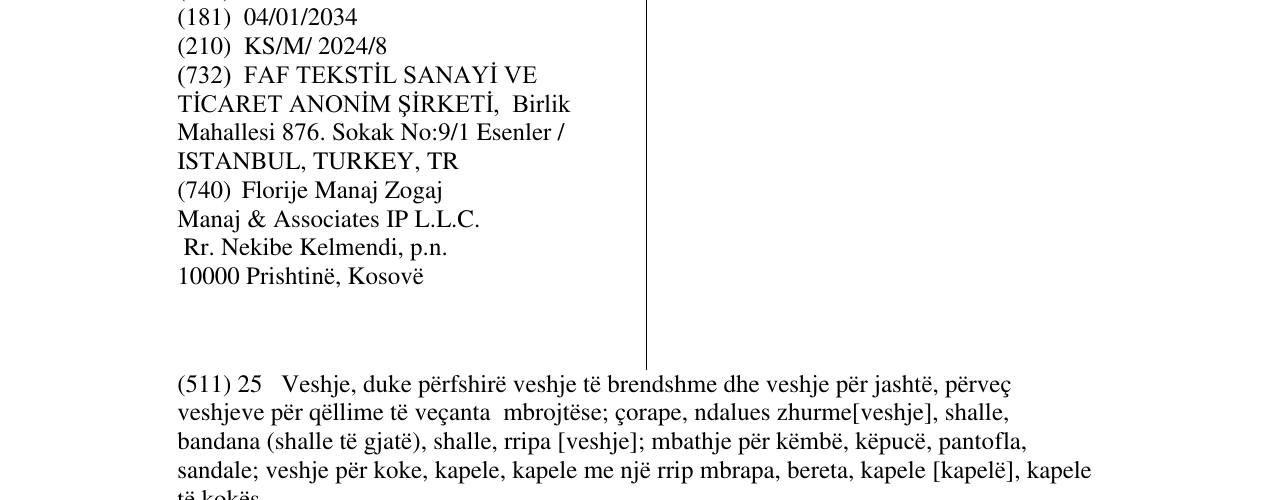 Zëri i markës FAF DENIM në buletin