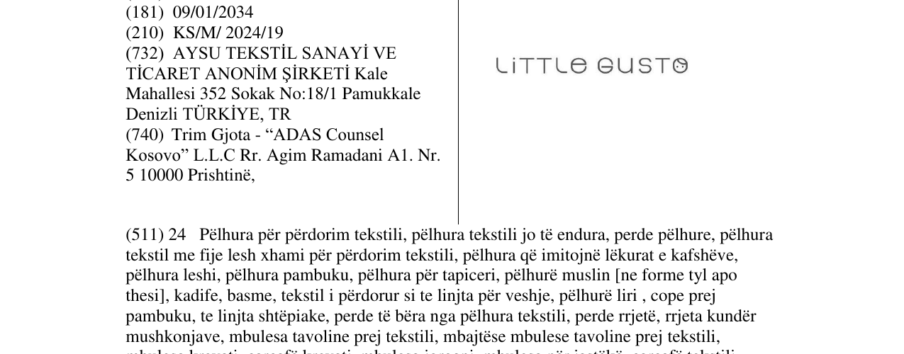 Zëri i markës LITTLE GUSTO në buletin