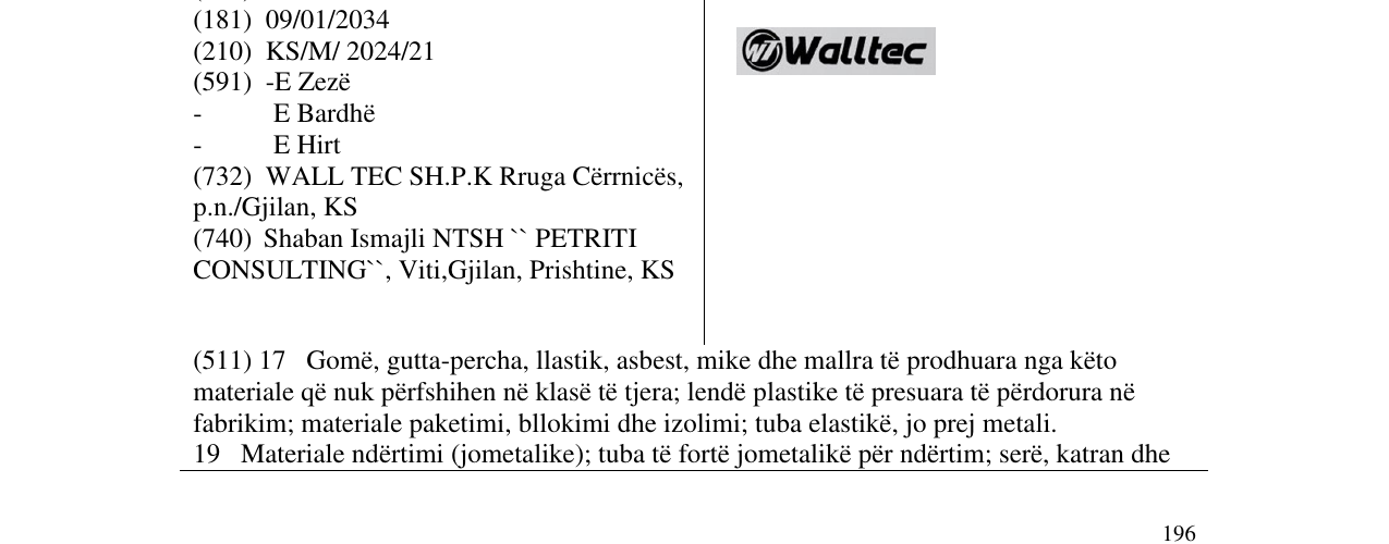 Zëri i markës Walltec në buletin