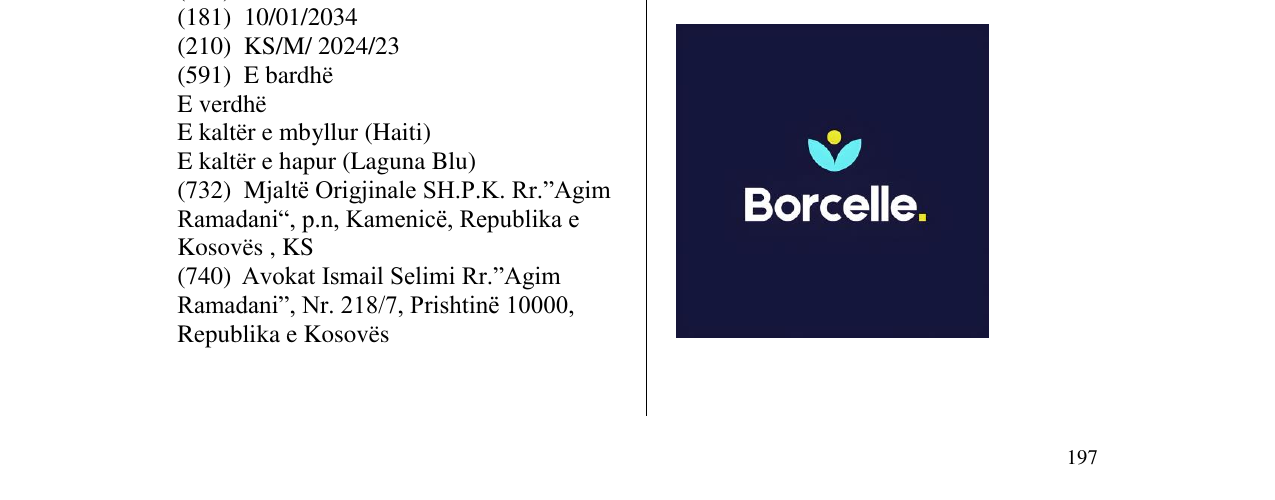 Zëri i markës Borcelle në buletin