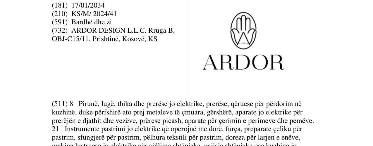 Zëri i markës ARDOR në buletin