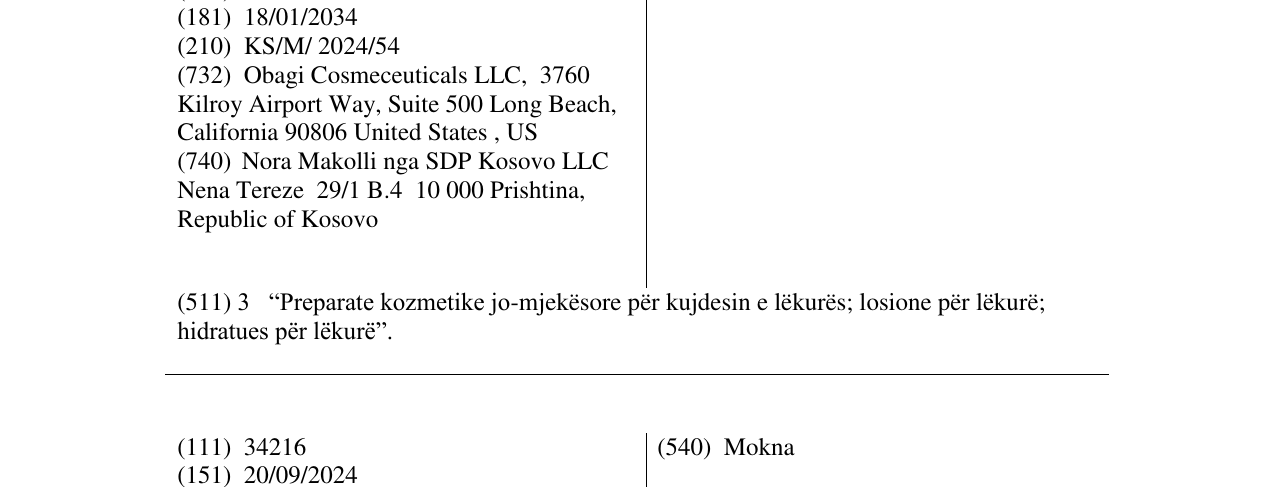 Zëri i markës OBAGI HYDRATE LIGHT në buletin