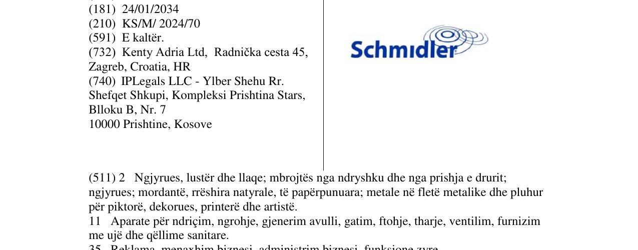 Zëri i markës Schimidler në buletin