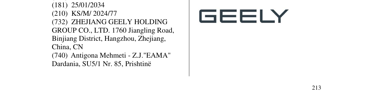 Zëri i markës GEELY në buletin