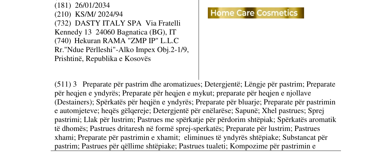Zëri i markës home care cosmetics në buletin