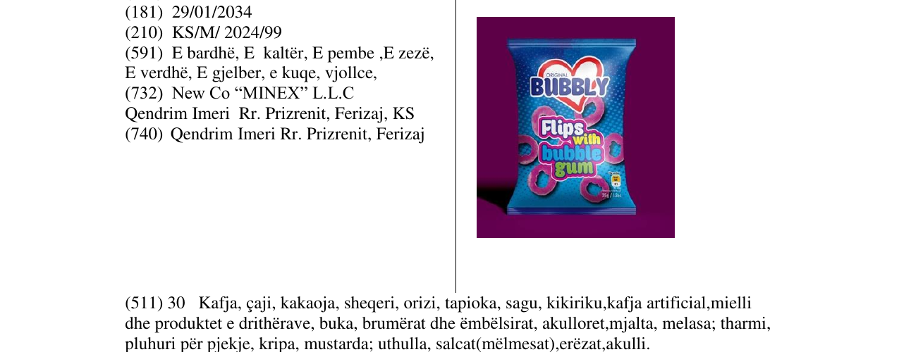 Zëri i markës BUBBLY në buletin