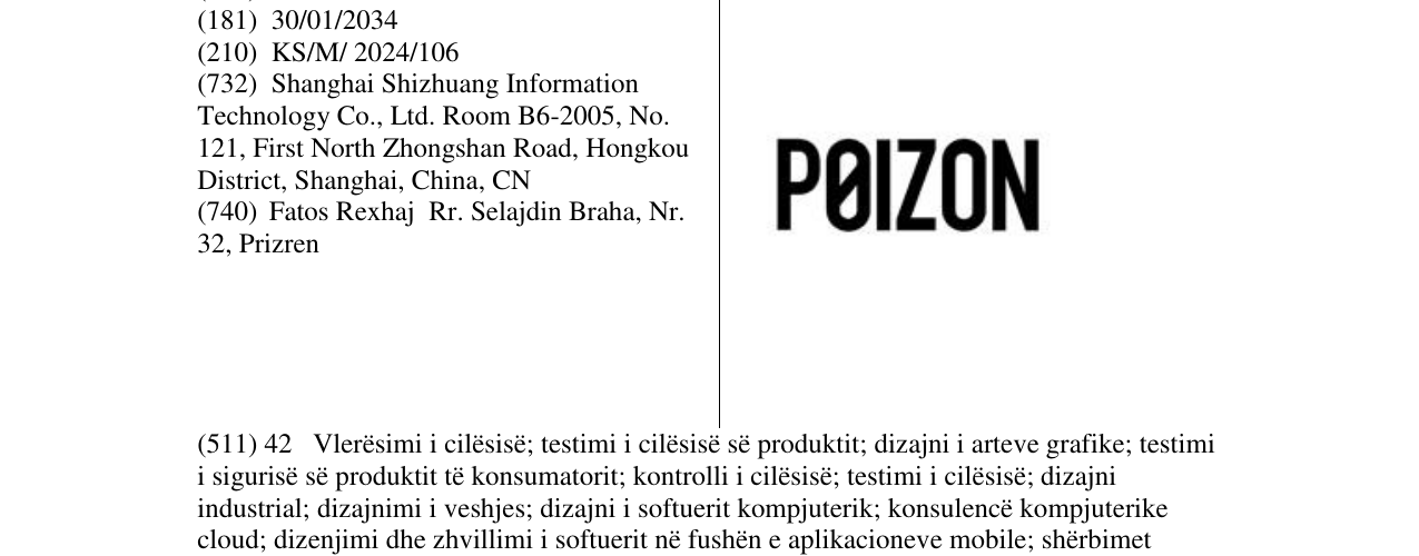 Zëri i markës POIZON në buletin